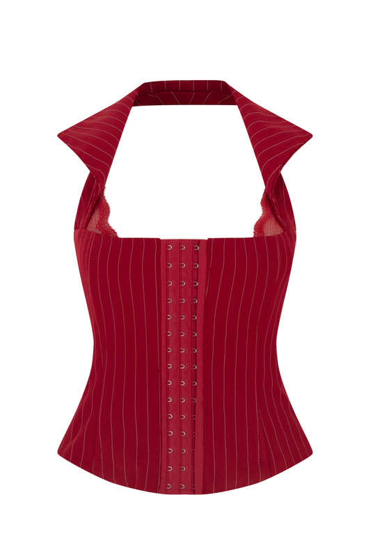 RED "METANORIE" CORSET