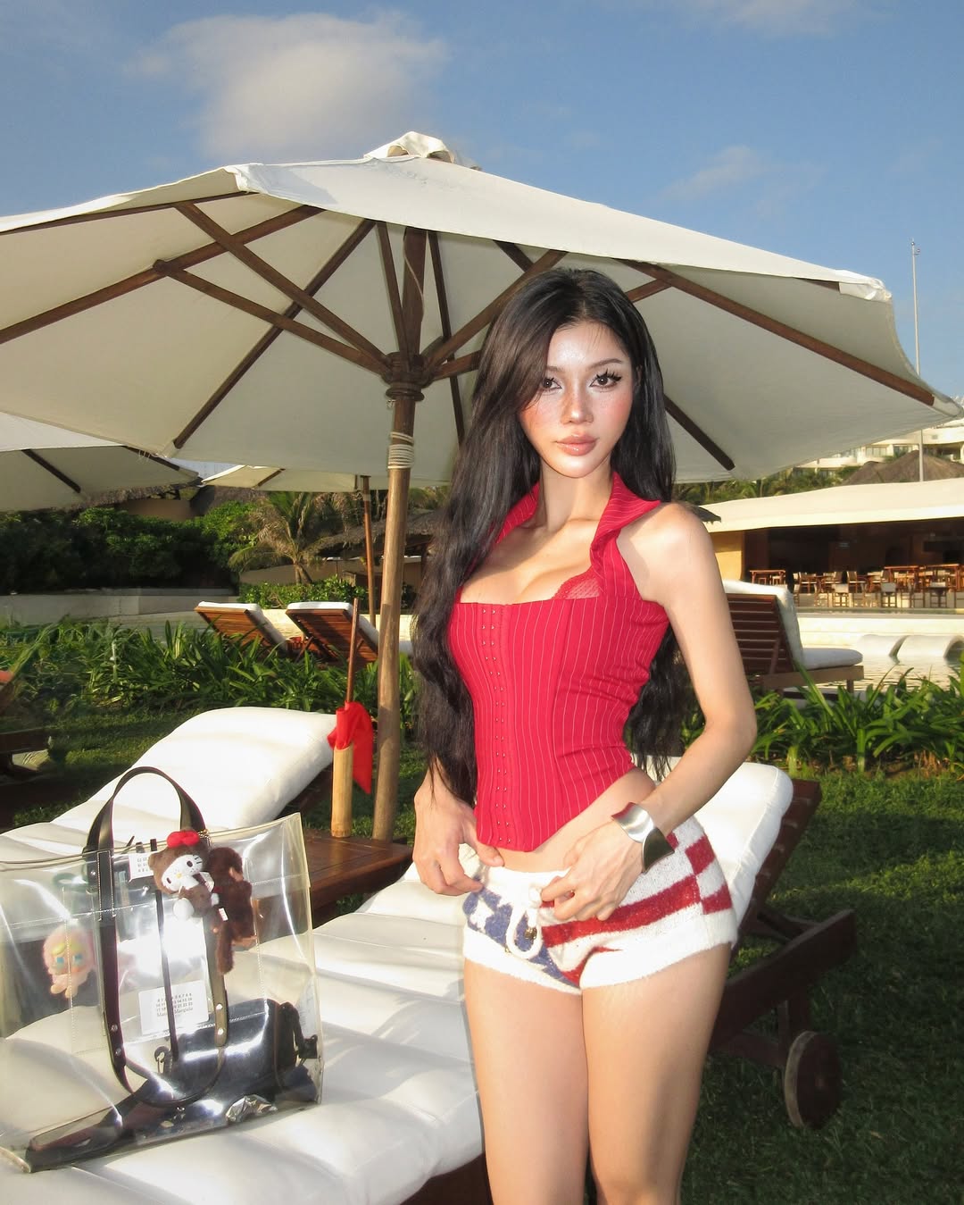 RED "METANORIE" CORSET