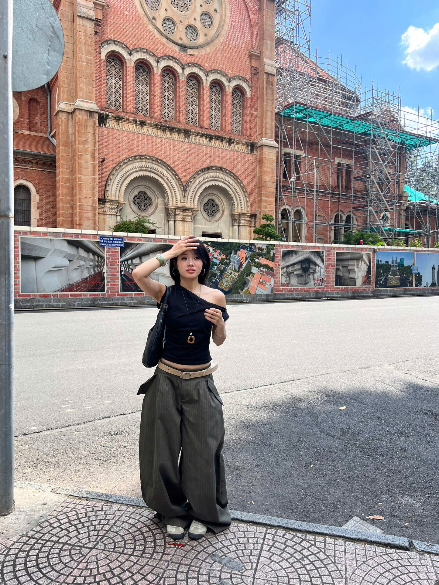 "MATCHA CROISSANT" BAGGY PANTS