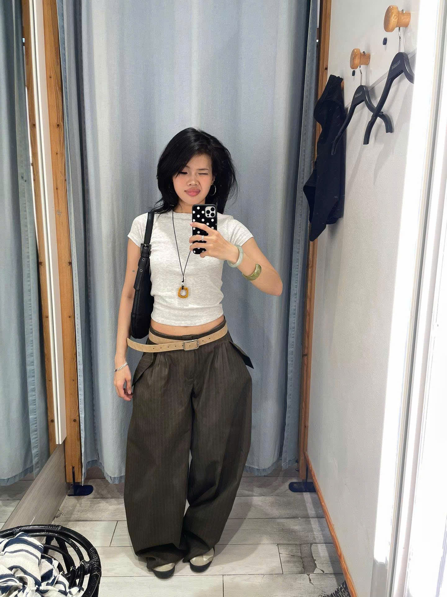 "MATCHA CROISSANT" BAGGY PANTS