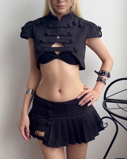 BLACK DECON-CONCUBINE SKORT