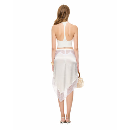"LACE MIDI" SILKY SKIRT