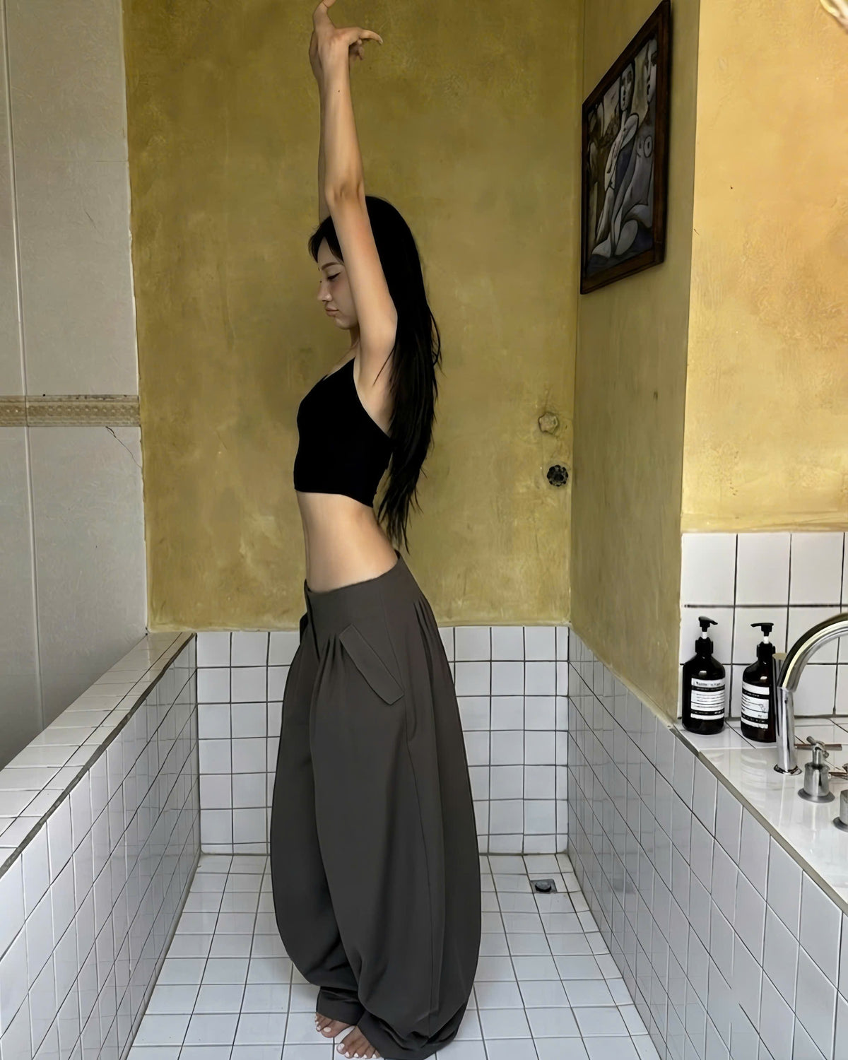 "MATCHA CROISSANT" BAGGY PANTS