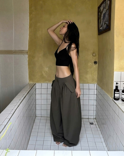 "MATCHA CROISSANT" BAGGY PANTS