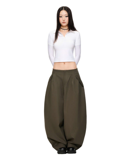 "MATCHA CROISSANT" BAGGY PANTS
