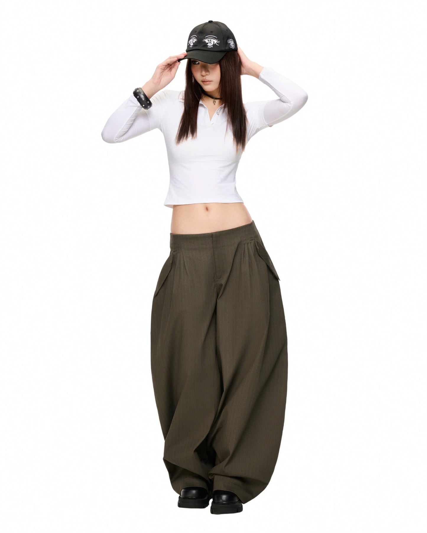 "MATCHA CROISSANT" BAGGY PANTS