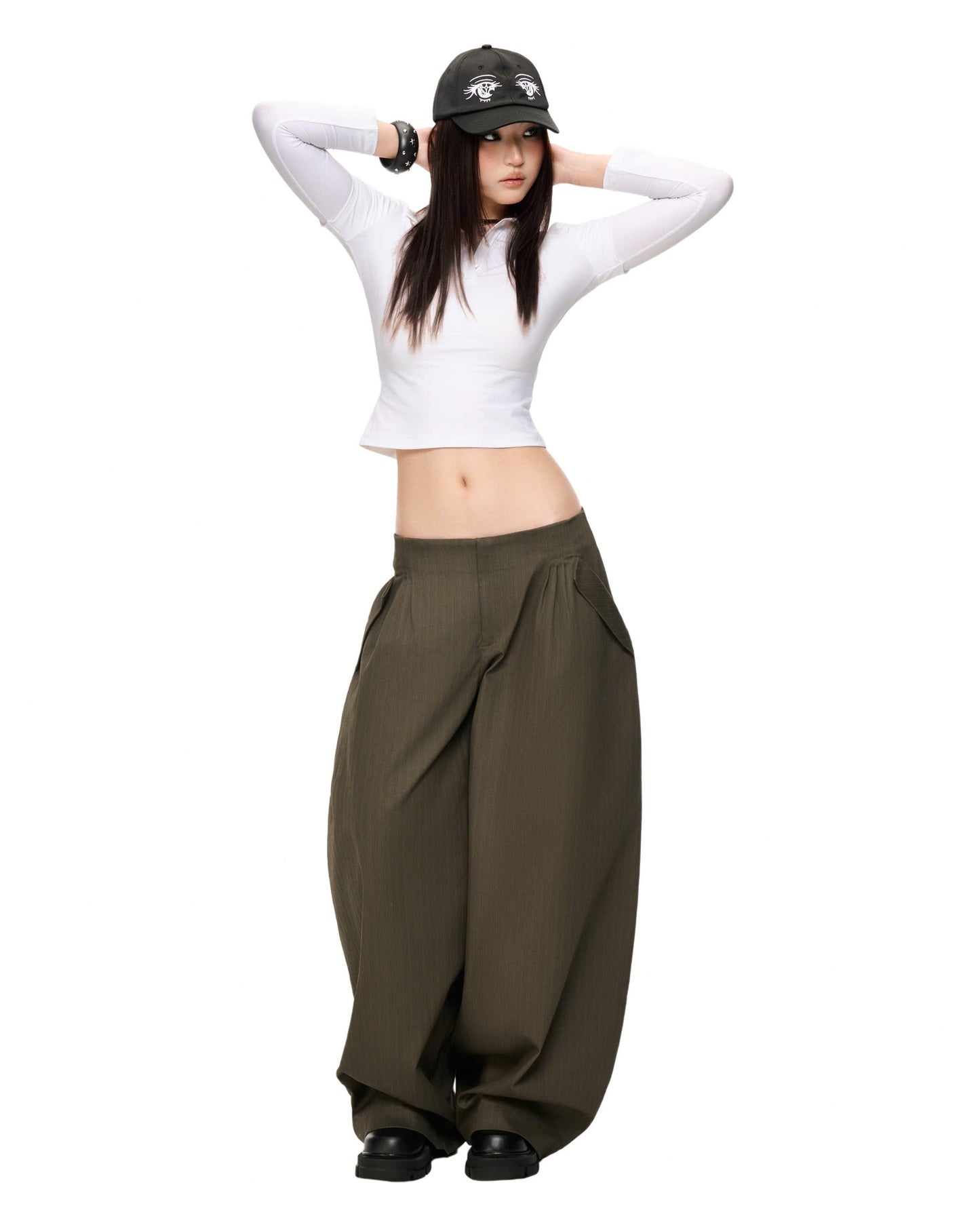 "MATCHA CROISSANT" BAGGY PANTS