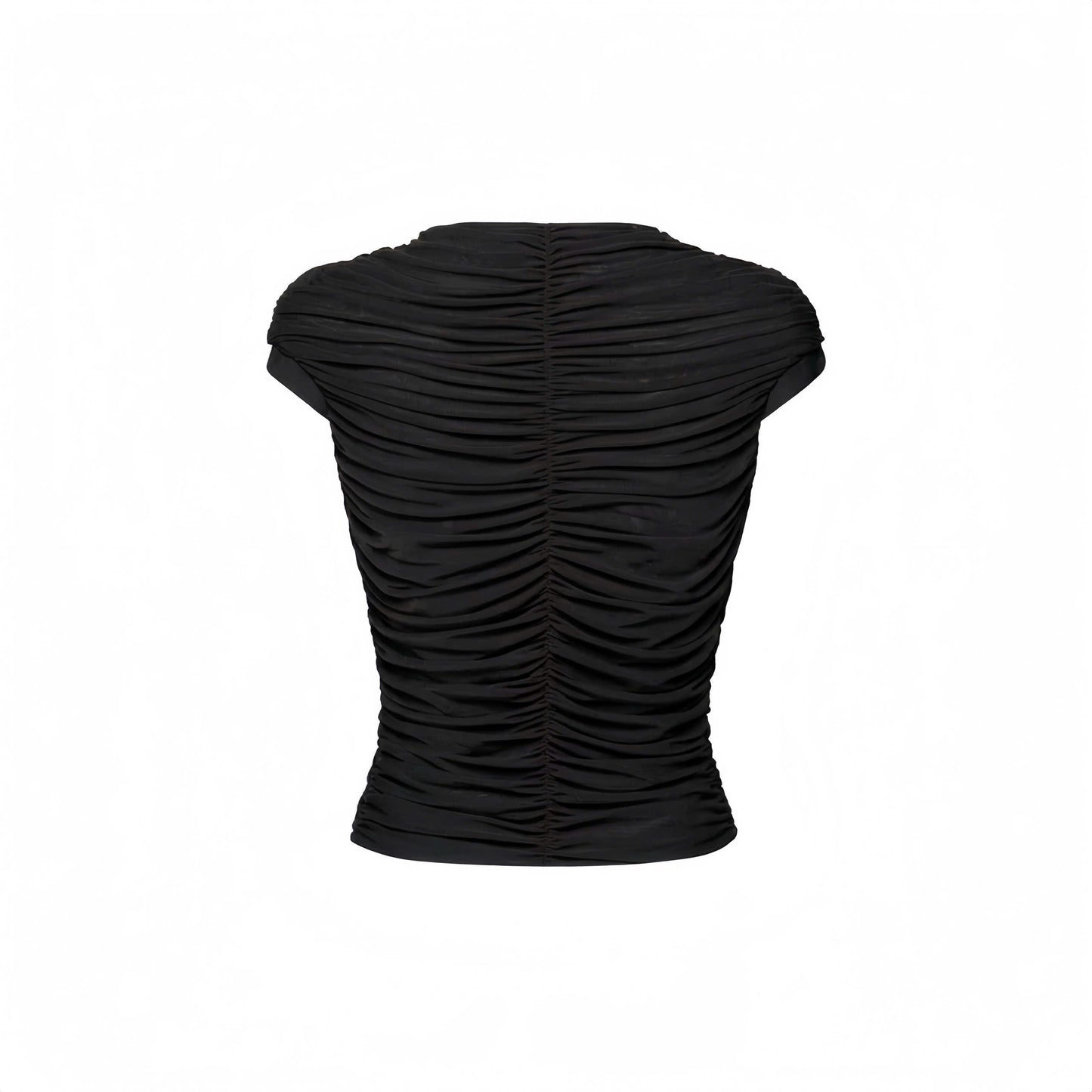 BLACK "RUCHE" WAVY TOP