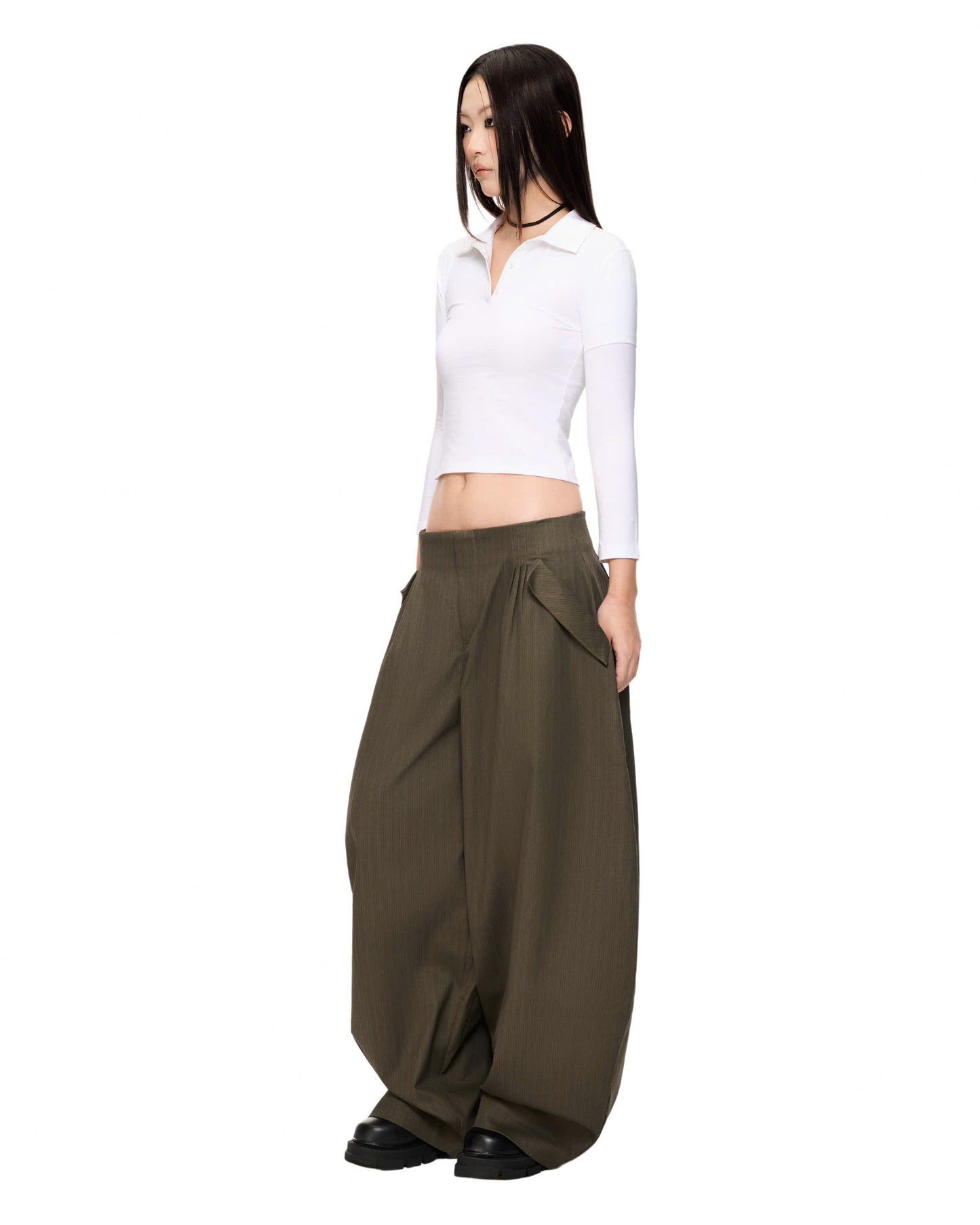 "MATCHA CROISSANT" BAGGY PANTS